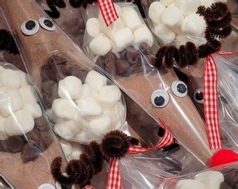 Set Of Reindeer Hot Cocoa Cone Christmas Party Favor Hot Chocolate