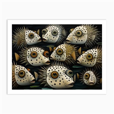 Puffer Fish Art Print by Hunzinator - Fy