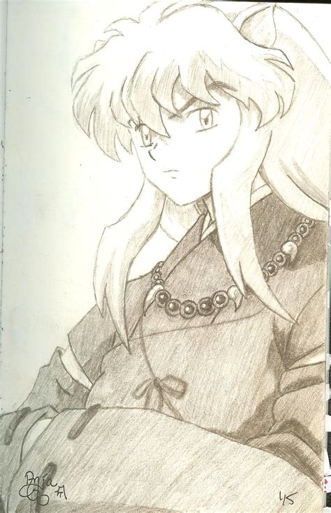 Inuyasha By Anja Wagner Fan Art Pencil Drawing Anime Drawings