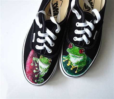 Custom Hand Painted Frog Shoes Animal Lover Gift Woodland - Etsy