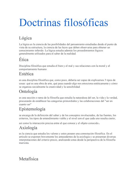 Doctrinas Filos Ficas Doctrinas Filos Ficas L Gica La L Gica Es La