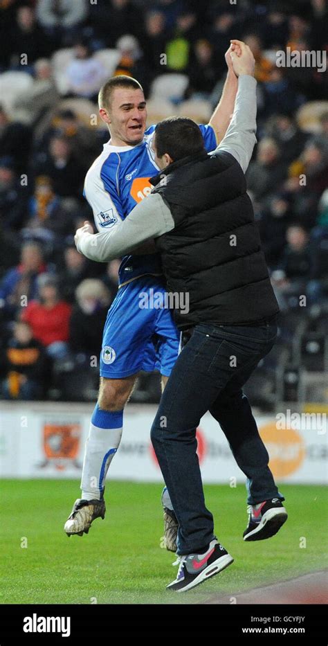 Wigan Athletic S Callum Mcmanaman Celebrates Scoring His Sides Second