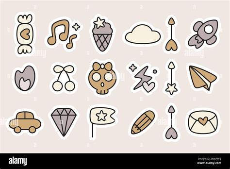 Cute Planner Sticker Vector Collection Stock Vector Image Art Alamy