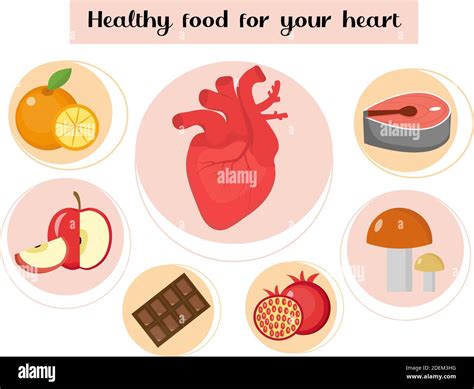 Alimentos Saludables Para Su Corazón Infografía Concepto De Alimentos