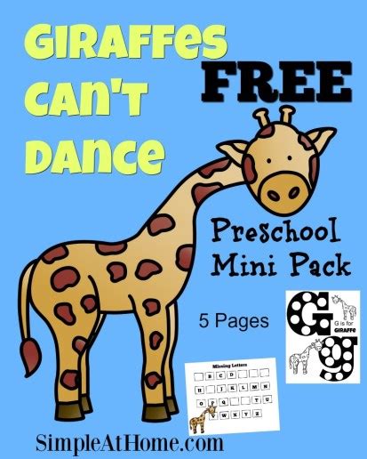 🦒giraffes Can T Dance Free Preschool Printable And Activities🦒