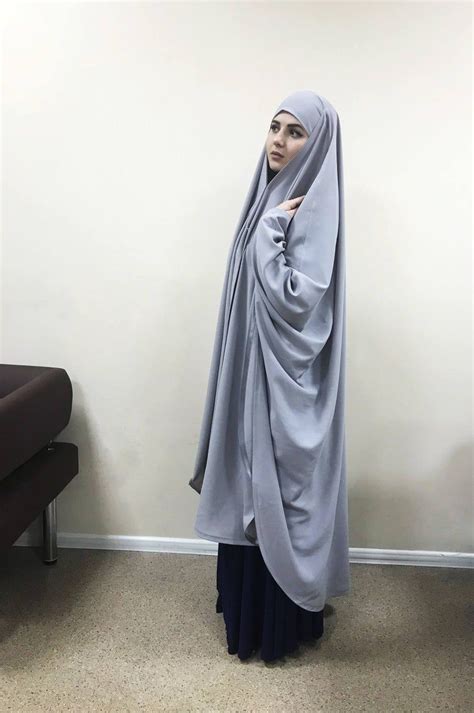 Transformer Gray Khimar Modern Burqa Nude Burka Muslim Cape Ready To Wear Hijab Long Hijab