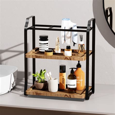 YIGII 3-Tier Bathroom Counter Organizer Wooden Bathroom Organizer ...