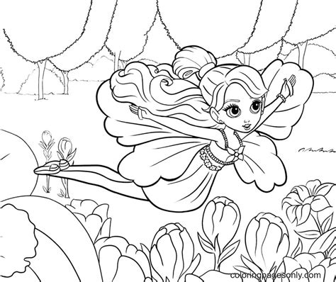 Flying Fairy Coloring Page - Free Printable Coloring Pages