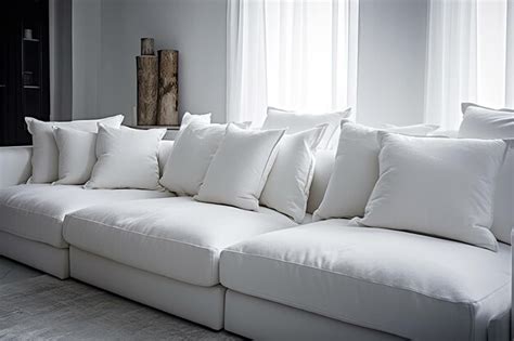 Premium Photo | White sofa with colorful pillows