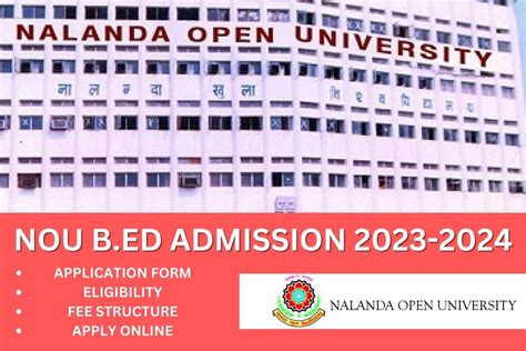 Nou B Ed Admission Nalanda Open University Application Form