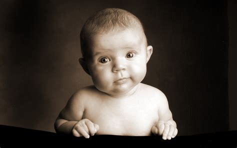 Baby Face Emotion Smile Black And White Wallpaper Coolwallpapersme