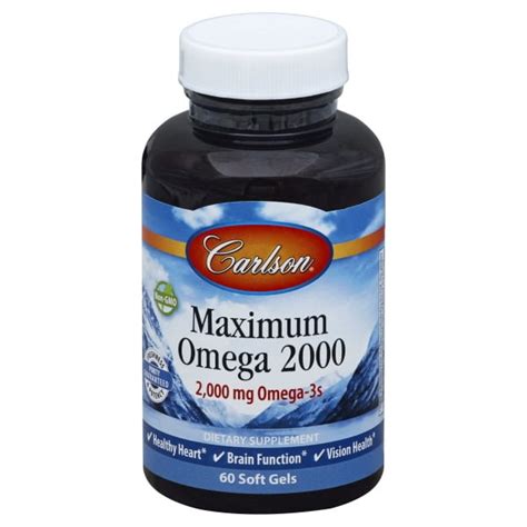 Carlson Maximum Omega 2,000 mg Omega-3s, 60 Each - Walmart.com ...