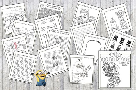 Despicable Minion Printable Puzzle Quiz Colouring Book Ideal Etsy