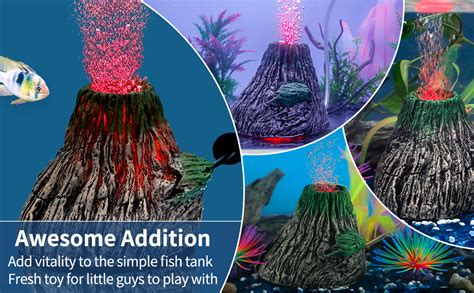 Amazon Uniclife Aquarium Volcano Ornament Kit Realistic Resin