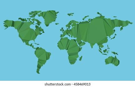 Vector Polygonal World Map Low Poly Stock Vector Royalty Free