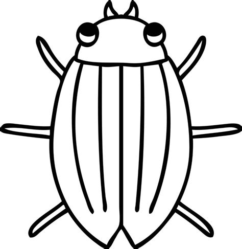 quirky line drawing cartoon beetle 10563867 Vector Art at Vecteezy