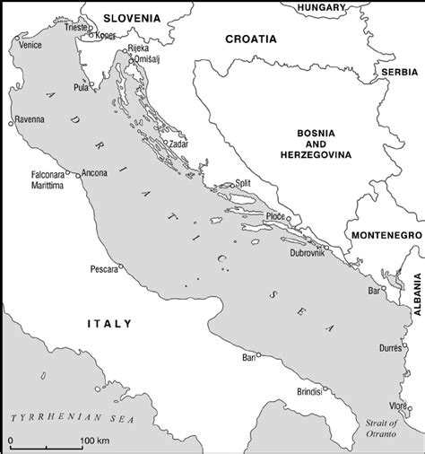 Map 1 Th E Adriatic Sea Coastal States And Main Ports Download