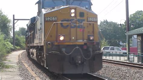 CSX Train Q300 Passes Oleny Station On The SEPTA Fox Chase Line YouTube