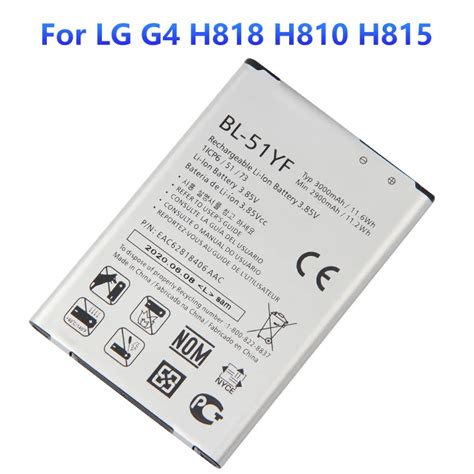 BL 51YF de batería de repuesto Original para LG G4 H818 H810 H815