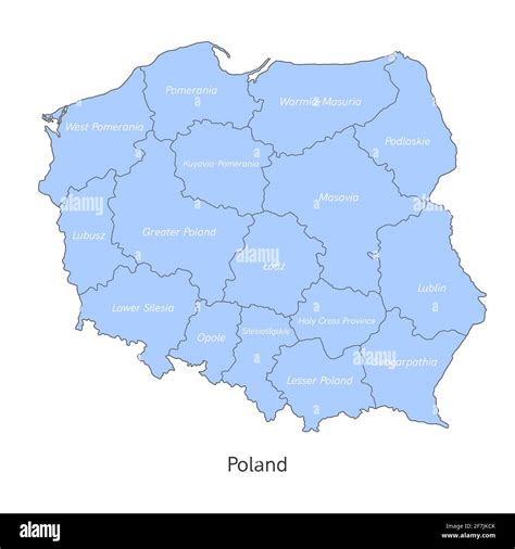 Ilustraci N Vectorial Mapa Administrativo De Polonia Con Regiones