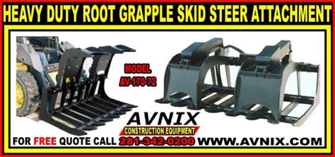 Root Grapple Rake Attachment For Skid Steer Loaders