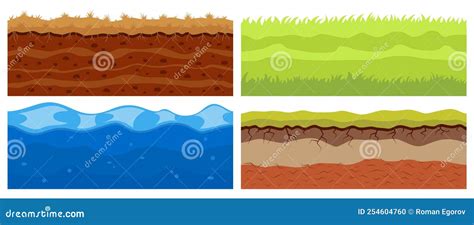 Ground Sand Soil Water And Grass Layers Desert Game Surface Type Of