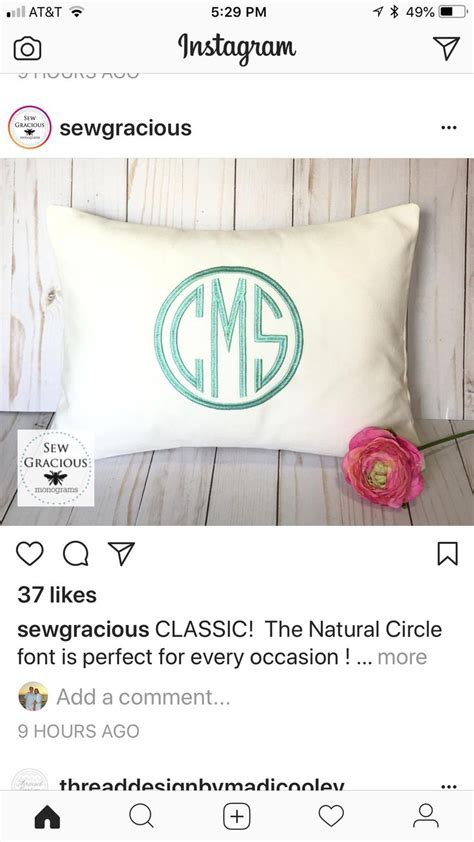 Pin by Katy Guerre on Pillows Monogrammed | Circle font, Monogram, Pillows