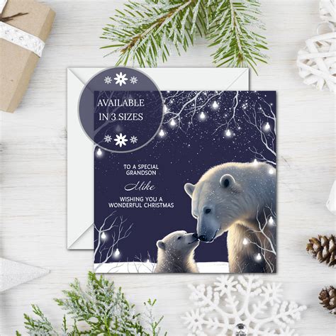 Handmade Christmas Card Polar Bears Handmade Cards Pink And Posh