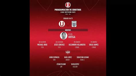 Universitario vs Alianza Lima CONAR anunció a los árbitros para la