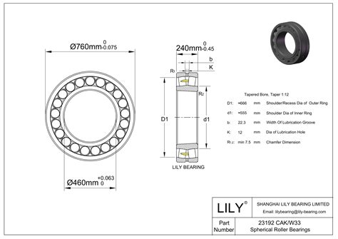 23192 CAK W33 Double Row Spherical Roller Bearing SKF LILY Bearing