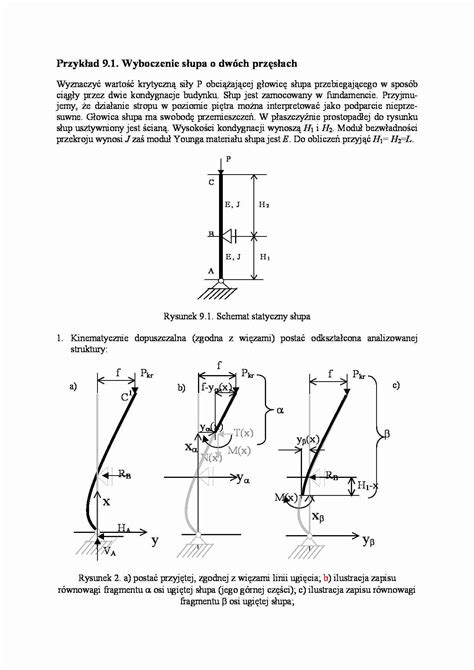 Wyboczenie słupa o dwóch przęsłach opracowanie Notatek pl