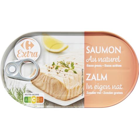 Saumon Au Naturel Carrefour Extra La Boite De G Net Goutt Prix