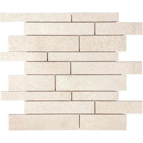 Anatolia Tile Serene Ivory Linear Mosaic Limestone Wall Tile Common 12 In X 12 In Actual 12