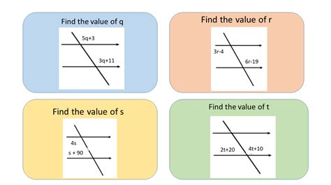 Equations and angles on parallel lines – SSDD Problems