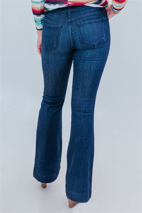 Joseph Judy Blue Fitted Trouser Dark Wash Flare Jeans Filly Flair