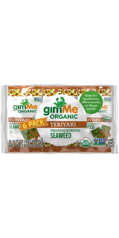 Buy Gimme Organic Roasted Seaweed Snack Pack Teriyaki At Well Ca Free