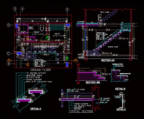 Detalle Escalera En Autocad Librería Cad