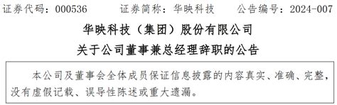 华映科技（集团）股份有限公司董事兼总经理胡建容辞职