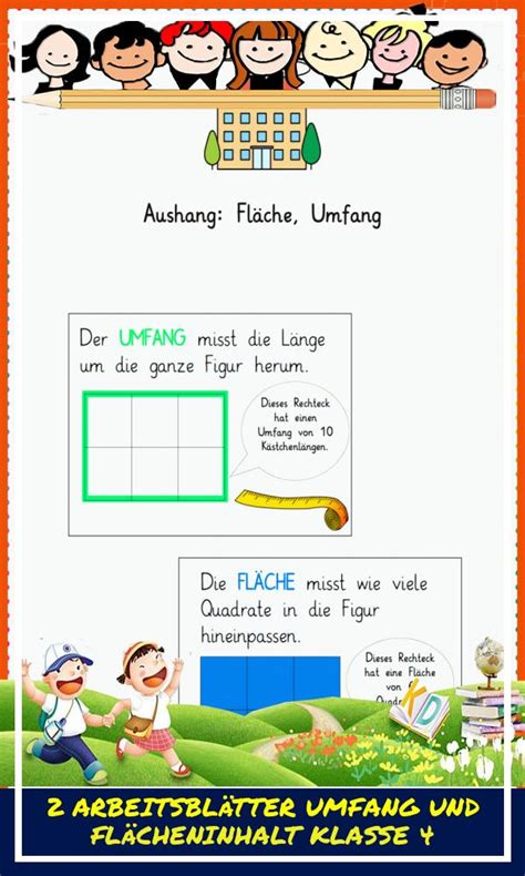 2 Arbeitsblätter Umfang Und Flächeninhalt Klasse 4 Mathe Arbeitsblätter