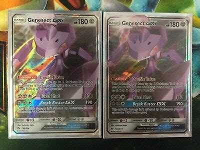 2x Pokemon GENESECT GX 130 214 Lost Thunder ULTRA RARE HOLO MINT