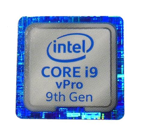 Original Intel Core I9 Vpro 9th Gen Sticker 18 X 18mm 1116″ X 1116