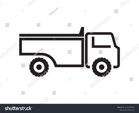 Truck Outline Icon Dump Truck Vector Stock Vector (Royalty Free) 2143128747 | Shutterstock