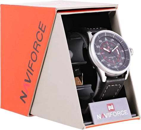 Naviforce Men S Black Dial Leather Band Watch Nf Buy Best Price