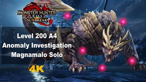 Mhr Sunbreak Lvl A Anomaly Investigation Solo Magnamalo Youtube