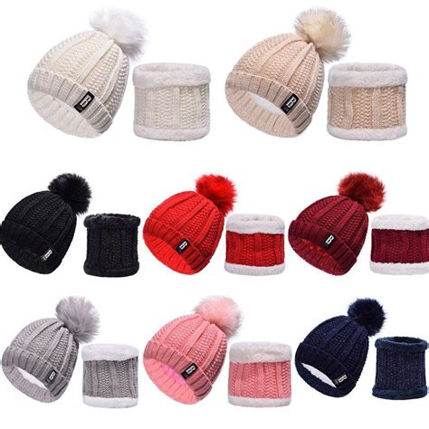 Buy Knitted Beanie Riding Sets Scarves Winter Warm Snow Ski Cap Hat