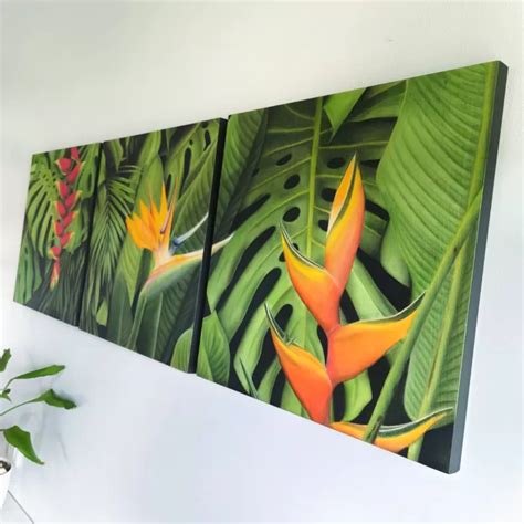 Tableau Plantes Et Fleurs Couleurs Tropicales Ambiance Sauvage