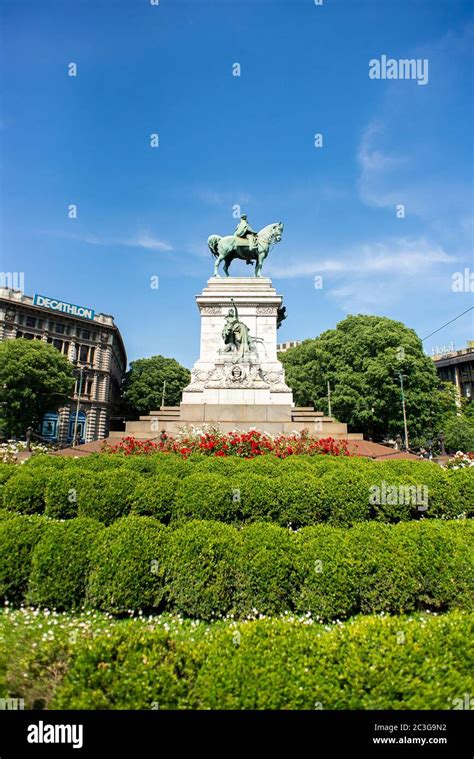 Milan Italy May 21 2019 Giuseppe Garibaldi Monument In Milan