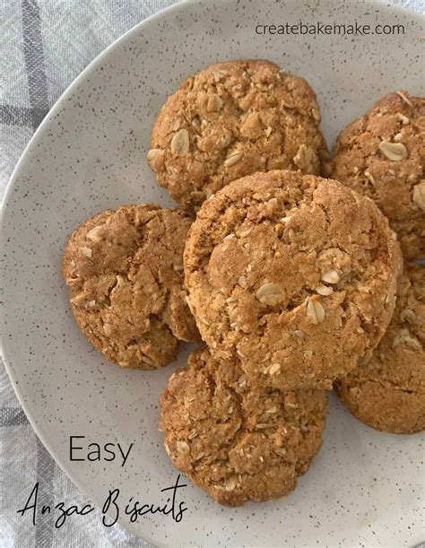 Easy Anzac Biscuits Create Bake Make