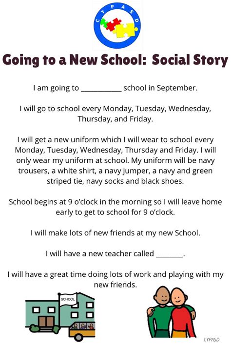 Going To A New School Social Story Social Stories Mindfulness For