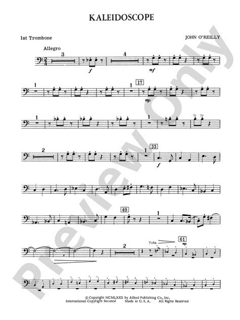 Kaleidoscope 1st Trombone 1st Trombone Part Digital Sheet Music